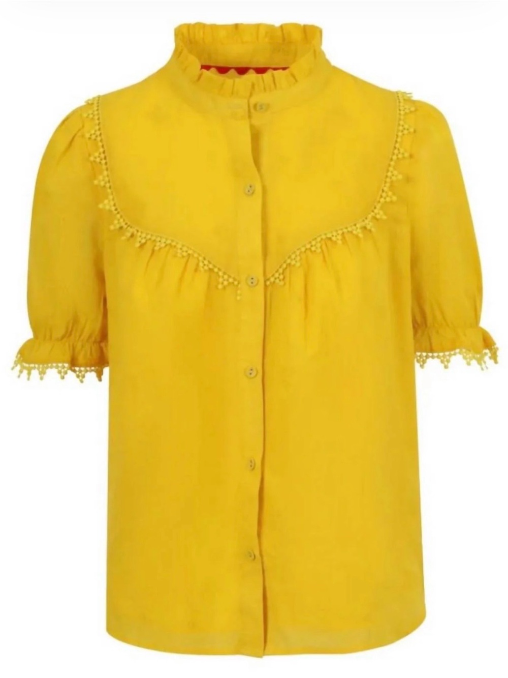 One Collective Women's Buttercup Osaka
Ruffle-Trim Button Front Top yellow